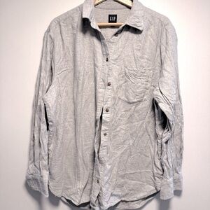 Gap Grey Flannel Button Up  M Tall